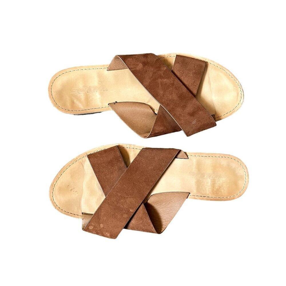 SODA faux leather strap sandals summer‎ beach shoes comfortable slip ons